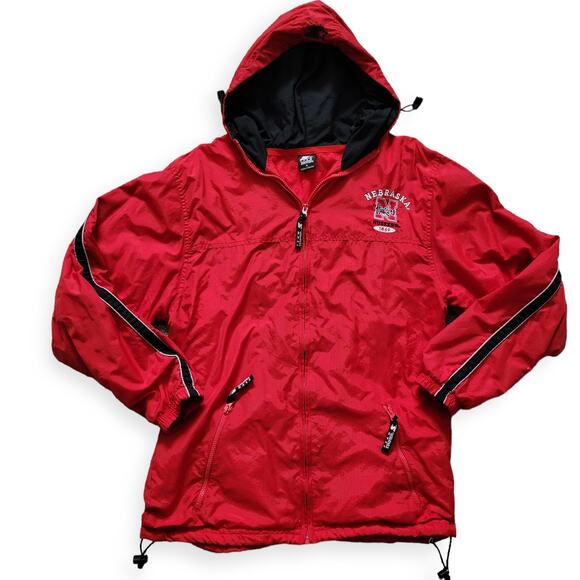 Starter Vintage Nebraska Huskers Nylon Red Black Full Zip Track Jacket Men Sz M - Picture 5 of 9